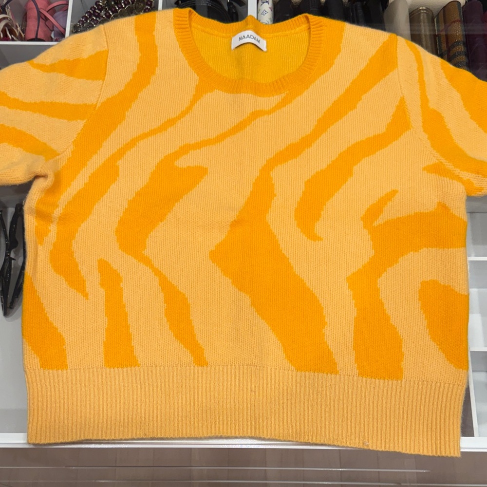 Orange and Yellow Zebra Print Sweater